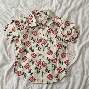 NWT Disney Mickey Botton Up Shirt